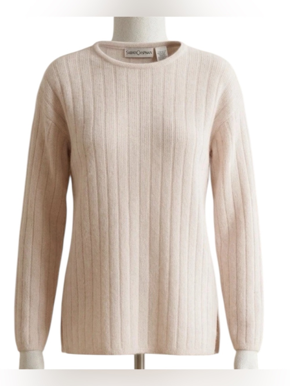 Sarah Chapman Vintage Soft Pink Women's Sweater size Small Lambswool Angora